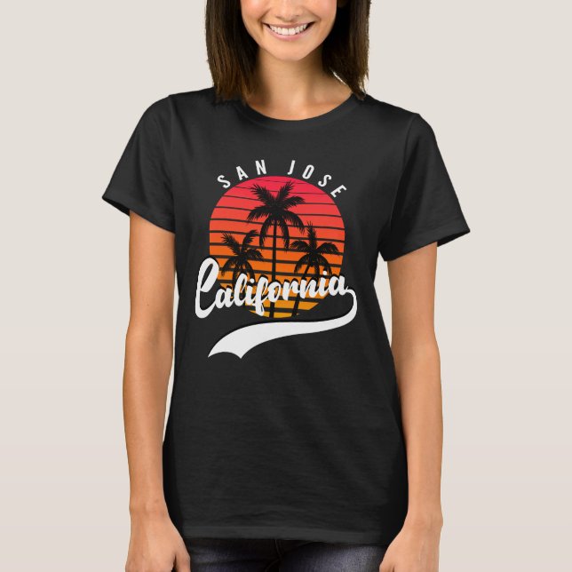 T-shirt féminin San Jose, Californie Sunset (Devant)