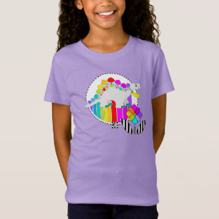 T-shirt Feminine Rainbow Dinosaur