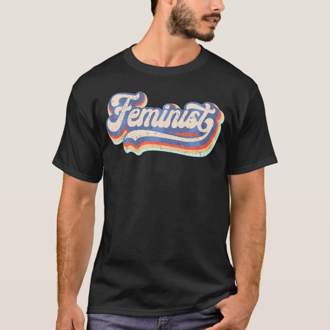 T-shirt Féminisme Les années 70 arc-en-ciel (Devant)