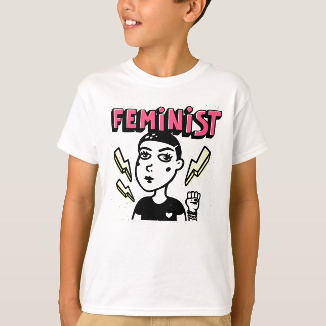 T-shirt Feminist Pop Art Girl (Devant)