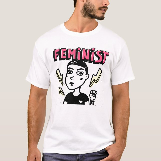 T-shirt Feminist Pop Art Girl (Devant)