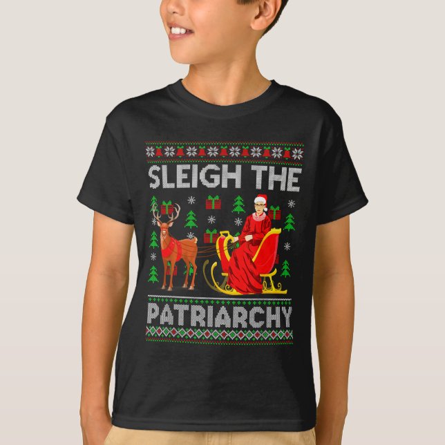 T-shirt Feminist Ruth Bader Ginsburg Rbg Xmas Sleigh The P (Devant)
