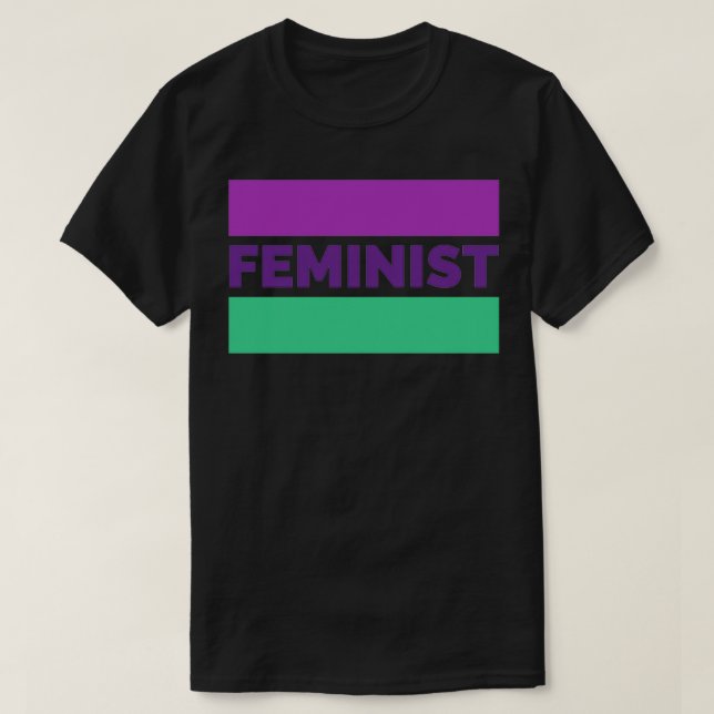 T-shirt Féministe aux couleurs suffragettes (Design devant)