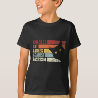 T-shirt Feministe chats sans enfants contre le fascisme ch