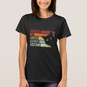T-shirt Feministe chats sans enfants contre le fascisme ch