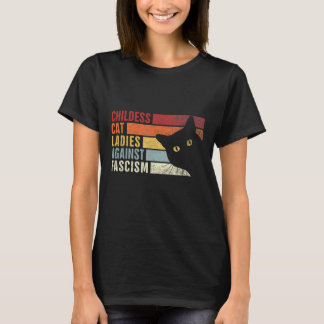 T-shirt Feministe chats sans enfants contre le fascisme ch