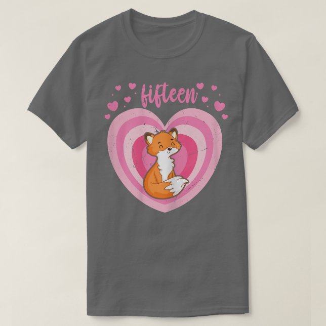 T-shirt Femme 15 ans mignonne Fox Anniversaire fille 15e B (Design devant)