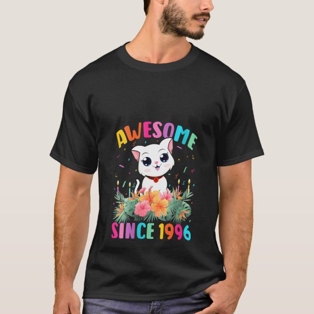 T-shirt Femme 26 Ans Chat Awesome depuis 1996 26th Bi (Devant)