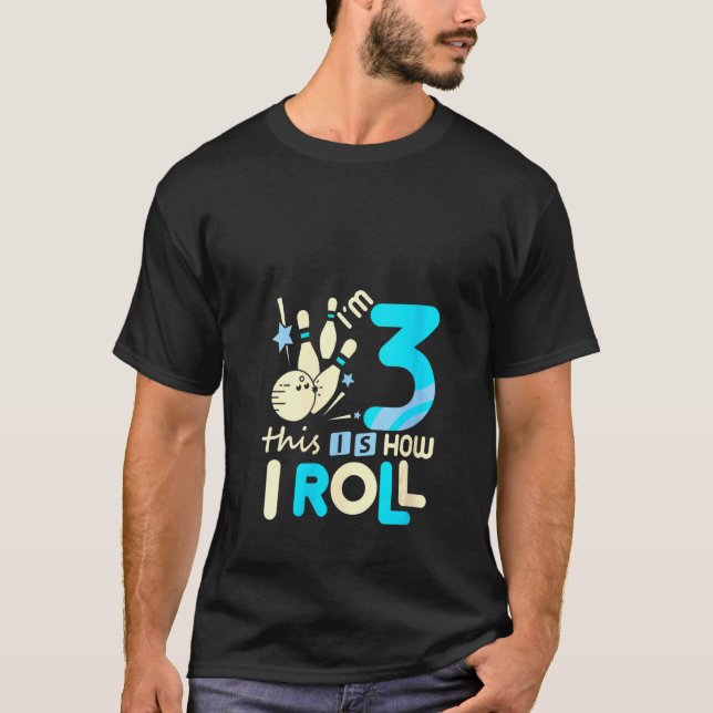 T-shirt Femme 3e Birthday Bowling Shirt I'm 3 This (Devant)