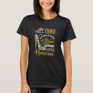 T-shirt Femme 43 Ans Fabriquée En 1980 Anniversaire Reine