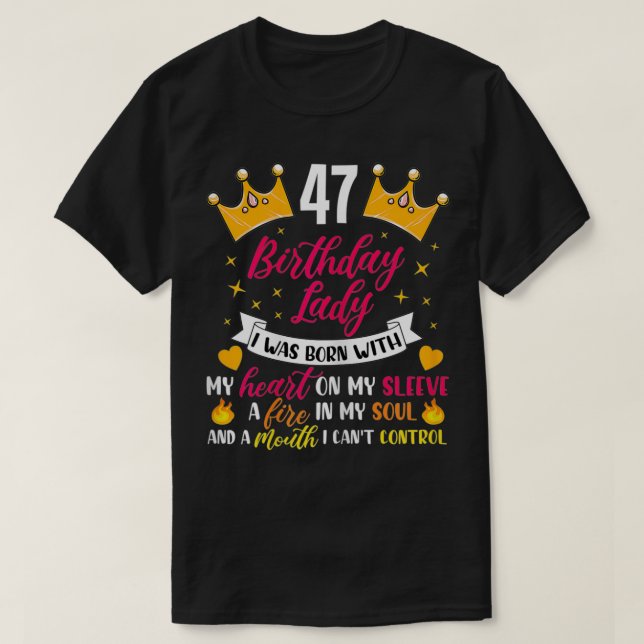 T-shirt Femme 47e anniversaire femme cadeau 47 ans femme (Design devant)