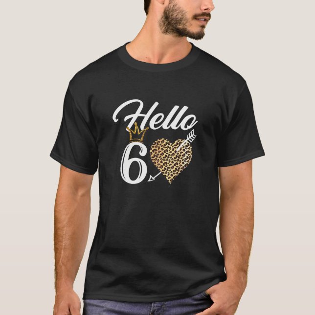 T-shirt Femme 60E Anniversaire Bonjour 60 Tee Avec Leopard (Devant)