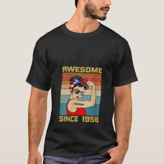 T-shirt Femme 66e Anniversaire Cadeau 66 Ans Pour Femmes R