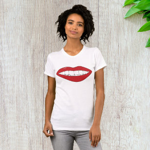 T-shirt femme à bouche souriante