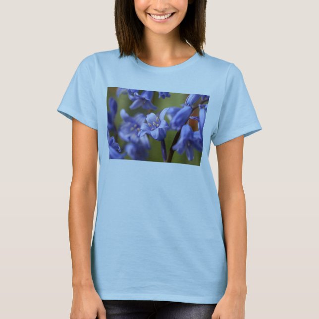 T-shirt femme à fleur bleue (Devant)