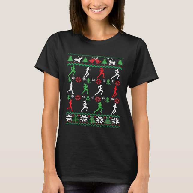T-shirt Femme à la course de Noël moche (Devant)