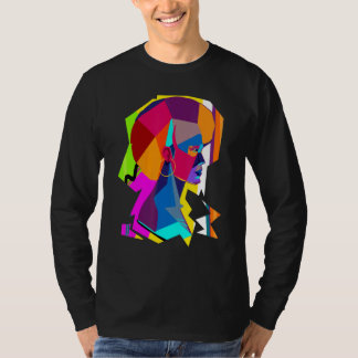 T-shirt Femme Abstraite colorée avec Afro