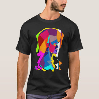 T-shirt Femme Abstraite colorée avec Afro