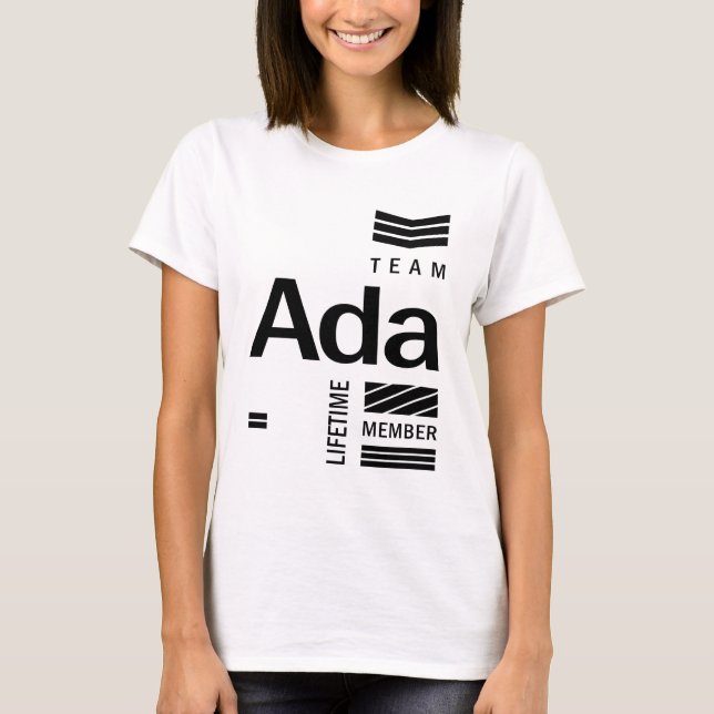T-shirt Femme Ada Nom Personnalisé Anniversaire Cadeau (Devant)