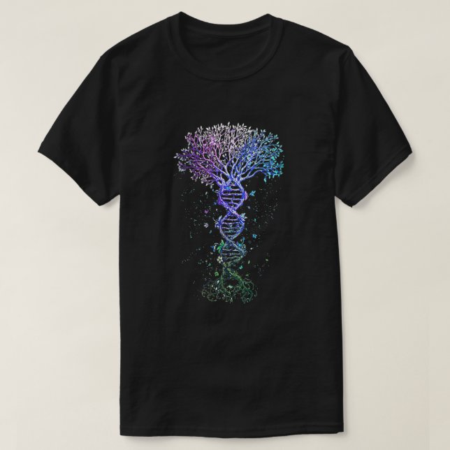 T-shirt Femme ADN Arbre Vie Génétique Terre Biologiste Sci (Design devant)