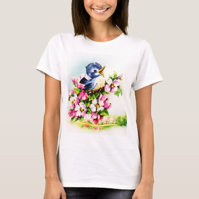 t-shirt femme adorant les oiseaux mignons (Devant)