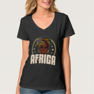T-shirt femme africaine womanisme ethnique boucles d'oreil
