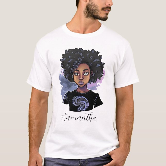 T-shirt Femme afro-américaine pétillante (Devant)