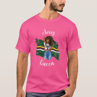 T-shirt Femme Afro Aries Reine de Dominique Zodiac naissan