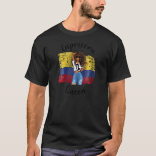 T-shirt Femme Afro Colombienne Capricorne Reine Zodi Afric