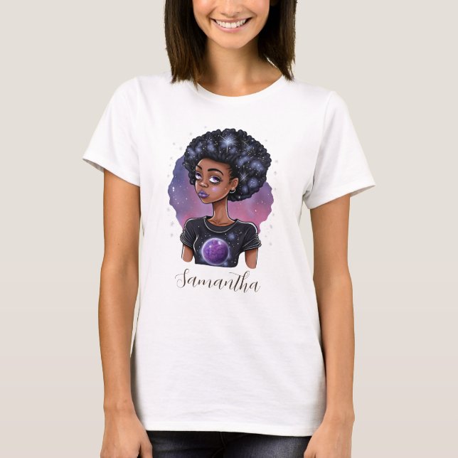 T-shirt Femme Afro Élégante (Devant)