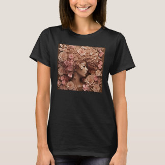 T-shirt Femme Afro Floral Black Queen Puff Melanin Rose Ne