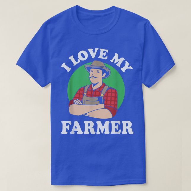T-shirt Femme Agricole Pour Femmes J'Aime Mon Agriculteur (Design devant)