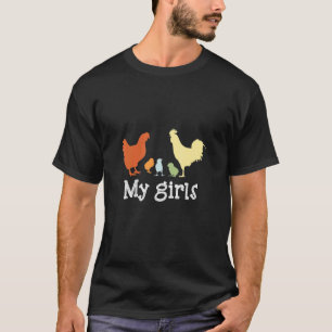 T-shirt Femme Agricultrice de Poulets Fille Coq Agricultur