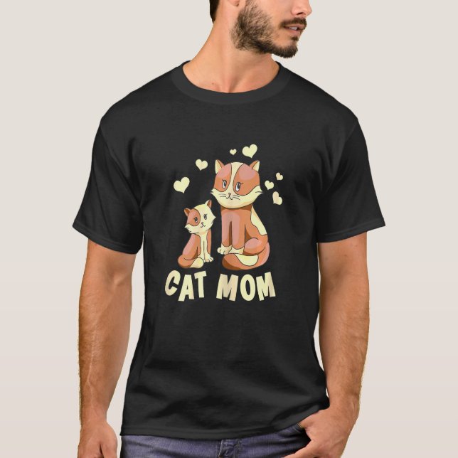 T-shirt Femme Aimante Chat Maman Dame Pour Femme Chat Kit  (Devant)