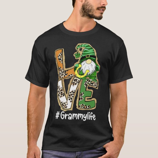 T-shirt Femme AIMER Grammy Life Gnome Funny St Patrick's D (Devant)