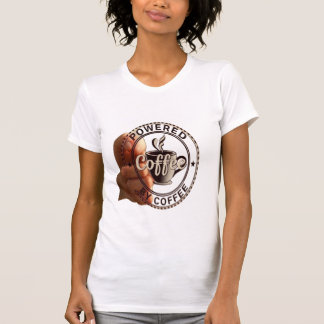 T-shirt Femme "Alimentée par le café" Graphisme Vintage