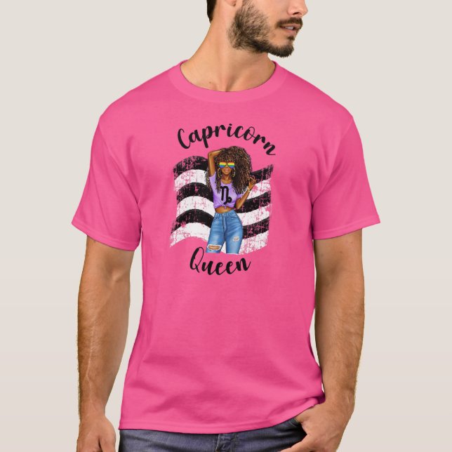 T-shirt Femme Ally Droite Pride Capricorn Queen Zodiac (Devant)