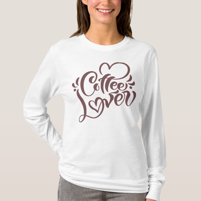 T-Shirt Femme Amateur de Café (Devant)