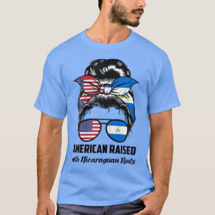 T-shirt Femme américaine élevée aux racines nicaraguayenne