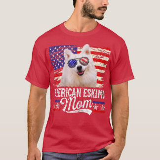 T-shirt Femme Américaine Eskimo Maman USA Drapeau Moth Pat
