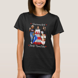 T-shirt Femme Américaine Fille Porto Rico Vibes Puerto Ric