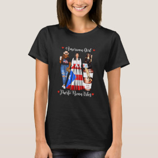 T-shirt Femme Américaine Fille Porto Rico Vibes Puerto Ric
