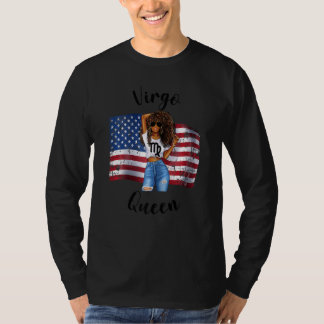 T-shirt Femme American Virgo Queen Afro African Zodiac Us
