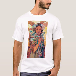 T-shirt Femme amérindienne, Mucha