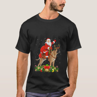 T-shirt Femme amoureuse de Bullmastiff Santa chevauchant u