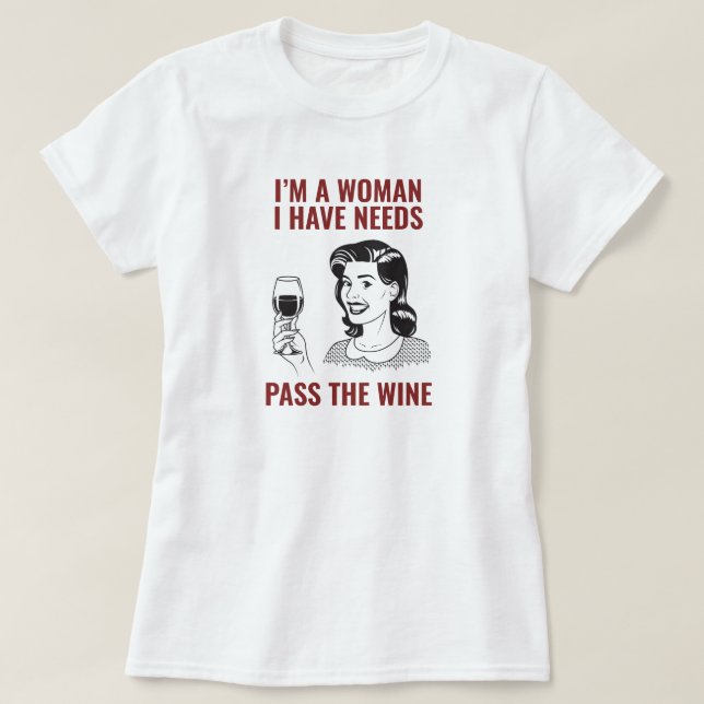 T-Shirt Femme Amoureuse de Vin (Design devant)