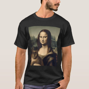 T-shirt Femme Amoureux des chats Mona Lisa Cat Kitten