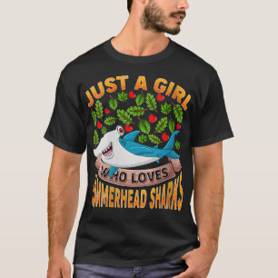 T-shirt Femme Amoureux Du Requin Juste Une Fille Qui Aime 