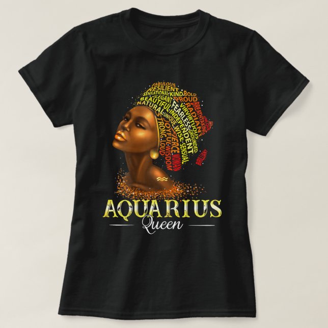 T-shirt Femme Aquarius Reine Femme Symbole de date de nais (Design devant)