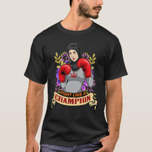 T-shirt Femme arabe musulmane empoderée boxant kickboxing